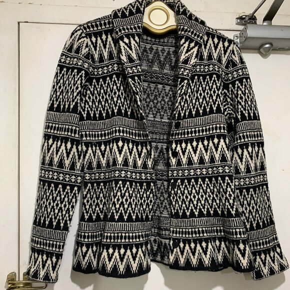 LAUREN RALPH LAUREN KNIT WOOL BLEND PRINT SHAWL SWEATERS SIZE L - Picture 3 of 15